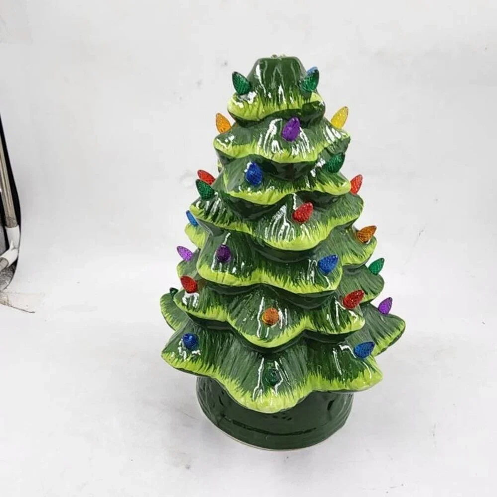 Mr Christmas Nostalgic Christmas Tree Table Decor One Size Green LED Lighting